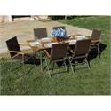 Rectangular table Teak-inox 85X180 cm