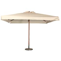 Square wood umbrella ecru 300Χ300 cm