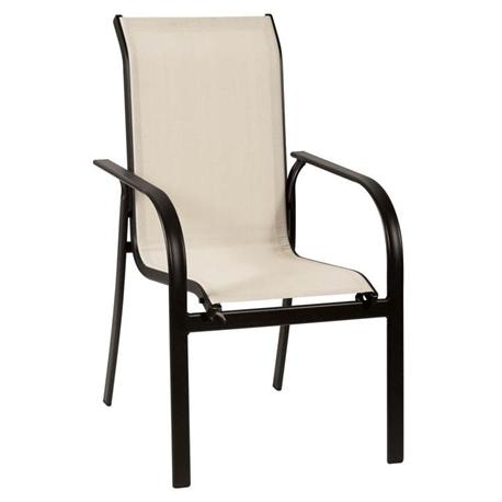 Stackable metallic armchair 